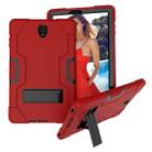 For Galaxy Tab S4 10.5 T830 Contrast Color Silicone + PC Combination Case with Holder(Red + Black) - 1