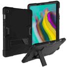 For Galaxy Tab S5e T720 Contrast Color Silicone + PC Combination Case with Holder(Black) - 1