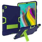 For Galaxy Tab S5e T720 Contrast Color Silicone + PC Combination Case with Holder(Navy Blue +Olivine) - 1