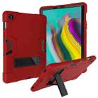 For Galaxy Tab S5e T720 Contrast Color Silicone + PC Combination Case with Holder(Red + Black) - 1