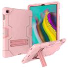 For Galaxy Tab S5e T720 Contrast Color Silicone + PC Combination Case with Holder(Rose Gold) - 1