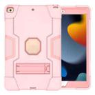 For iPad 10.2 Contrast Color Silicone + PC Combination Case with Holder(Rose Gold) - 1