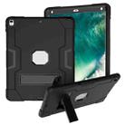 For iPad 10.5 Contrast Color Silicone + PC Combination Case with Holder(Black) - 1