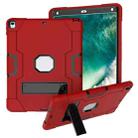 For iPad 10.5 Contrast Color Silicone + PC Combination Case with Holder(Red + Black) - 1