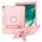 For iPad 10.5 Contrast Color Silicone + PC Combination Case with Holder(Rose Gold) - 1