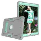 For iPad 10.5 Contrast Color Silicone + PC Combination Case with Holder(Grey + Aqua) - 2