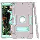 For iPad 10.5 Contrast Color Silicone + PC Combination Case with Holder(Grey + Aqua) - 3