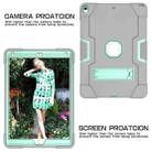 For iPad 10.5 Contrast Color Silicone + PC Combination Case with Holder(Grey + Aqua) - 5