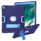 For iPad 10.5 Contrast Color Silicone + PC Combination Case with Holder(Navy Blue + Blue) - 1