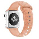 Butterflies Love Flower Embossing Silicone Watch Band For Apple Watch Series 9&8&7 41mm / SE 3&SE 2&6&SE&5&4 40mm / 3&2&1 38mm(Honeydew) - 1
