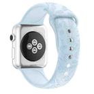 Butterflies Love Flower Embossing Silicone Watch Band For Apple Watch Series 8&7 41mm / SE 2&6&SE&5&4 40mm / 3&2&1 38mm(Sky Blue) - 1