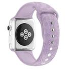 Butterflies Love Flower Embossing Silicone Watch Band For Apple Watch Series 9&8&7 41mm / SE 3&SE 2&6&SE&5&4 40mm / 3&2&1 38mm(Lavender) - 1