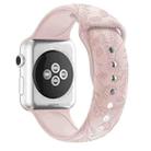 Butterflies Love Flower Embossing Silicone Watch Band For Apple Watch Ultra 49mm / Series 8&7 45mm / SE 2&6&SE&5&4 44mm / 3&2&1 42mm(Pink Sand) - 1