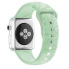 Butterflies Love Flower Embossing Silicone Watch Band For Apple Watch Ultra 49mm / Series 8&7 45mm / SE 2&6&SE&5&4 44mm / 3&2&1 42mm(Light Green) - 1