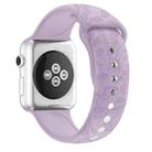 Butterflies Love Flower Embossing Silicone Watch Band For Apple Watch Ultra 49mm / Series 8&7 45mm / SE 2&6&SE&5&4 44mm / 3&2&1 42mm(Lavender) - 1