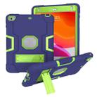 For iPad Mini 5 / 4 Contrast Color Silicone + PC Combination Case with Holder(Navy Blue +Olivine) - 1