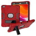 For iPad Mini 5 / 4 Contrast Color Silicone + PC Combination Case with Holder(Red + Black) - 1