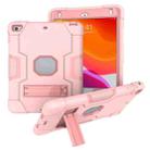 For iPad Mini 5 / 4 Contrast Color Silicone + PC Combination Case with Holder(Rose Gold) - 1
