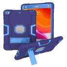 For iPad Mini 5 / 4 Contrast Color Silicone + PC Combination Case with Holder(Navy Blue + Blue) - 1