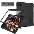 For iPad Pro 11 Contrast Color Silicone + PC Combination Case with Holder(Black) - 3