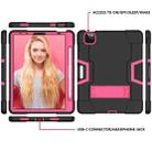 For iPad Pro 11 Contrast Color Silicone + PC Combination Case with Holder(Black + Rose Red) - 3