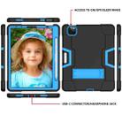 For iPad Pro 11 Contrast Color Silicone + PC Combination Case with Holder(Black + Blue) - 3