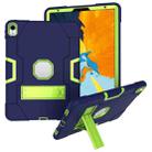 For iPad Pro 11 Contrast Color Silicone + PC Combination Case with Holder(Navy Blue +Olivine) - 1
