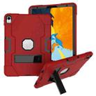 For iPad Pro 11 Contrast Color Silicone + PC Combination Case with Holder(Red + Black) - 1