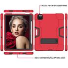 For iPad Pro 11 Contrast Color Silicone + PC Combination Case with Holder(Red + Black) - 3