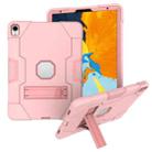 For iPad Pro 11 Contrast Color Silicone + PC Combination Case with Holder(Rose Gold) - 1