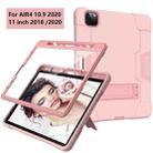 For iPad Pro 11 Contrast Color Silicone + PC Combination Case with Holder(Rose Gold) - 2