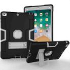 For iPad Air Contrast Color Silicone + PC Combination Case with Holder(Black + Grey) - 1