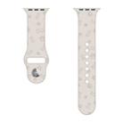 Dog Paw Embossing Silicone Watch Band For Apple Watch Series 8&7 41mm / SE 2&6&SE&5&4 40mm / 3&2&1 38mm(Beige White) - 2