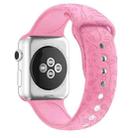 Flamingo Embossing Silicone Watch Band For Apple Watch Series 8&7 41mm / SE 2&6&SE&5&4 40mm / 3&2&1 38mm(Bright Pink) - 1