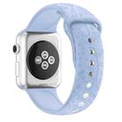 Flamingo Embossing Silicone Watch Band For Apple Watch Ultra 49mm / Series 8&7 45mm / SE 2&6&SE&5&4 44mm / 3&2&1 42mm(Grey Blue) - 1