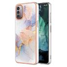 For Nokia G21 / G11 Electroplating IMD TPU Phone Case(White Marble) - 1