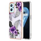 For OPPO Realme 9i / A36/A96 4G Electroplating IMD TPU Phone Case(Purple Flower) - 1