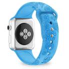 Sunflower Embossing Silicone Watch Band For Apple Watch Series 8&7 41mm / SE 2&6&SE&5&4 40mm / 3&2&1 38mm(Blue) - 1