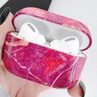 For AirPods Pro Marble Pattern PC Earphone Protective Case(Purplish Red) - 1