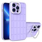 For iPhone 13 Cube Lens Holder TPU + PC Phone Case(Purple) - 1