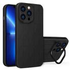 For iPhone 13 Cube Lens Holder TPU + PC Phone Case(Black) - 1