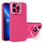 For iPhone 13 Cube Lens Holder TPU + PC Phone Case(Rose Red) - 1