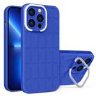 For iPhone 13 Pro Cube Lens Holder TPU + PC Phone Case (Blue) - 1