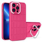 For iPhone 13 Pro Cube Lens Holder TPU + PC Phone Case (Rose Red) - 1