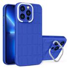 For iPhone 12 Cube Lens Holder TPU + PC Phone Case(Blue) - 1