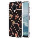 For Nokia G10 / G20 Electroplating Splicing Marble Flower Pattern TPU Shockproof Phone Case(Black Flower) - 1
