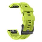 For Garmin Fenix 7 / 6 Pro / 5 Plus 22mm Black Buckle Silicone Watch Band(Lime Green) - 1