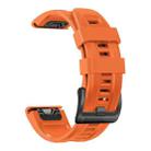 For Garmin Fenix 7X / 6X / 5X 26mm Black Buckle Silicone Watch Band(Orange) - 1