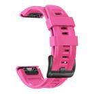 For Garmin Fenix 7X / 6X / 5X 26mm Black Buckle Silicone Watch Band(Pink) - 1