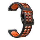 For Huawei Watch GT Runner Double Row Silicone Watch Band(Black Orange) - 1